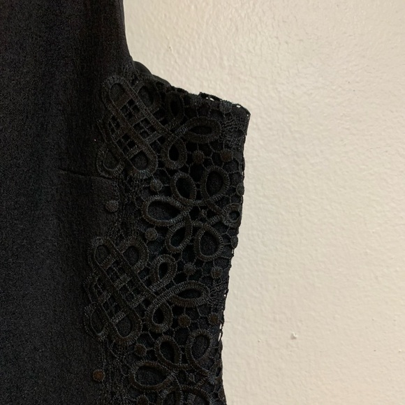 Banana Republic Black Sleeveless Sheath Dress Lace Detail Wool Blend Women’s 8 - Picture 10 of 12